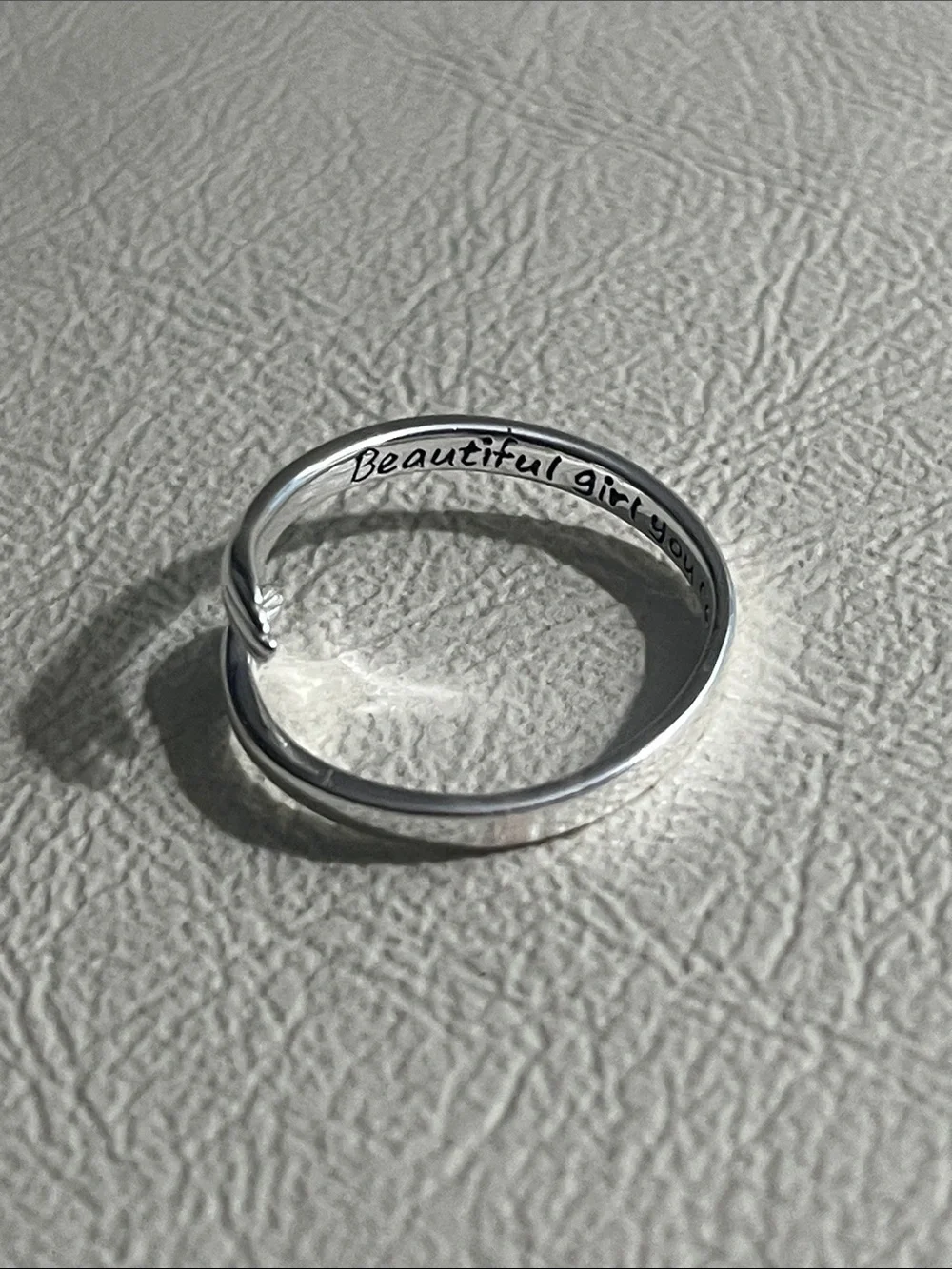 S925 Silver Open Cuff Ring with Hands - Beautiful girl you can do amazing things
